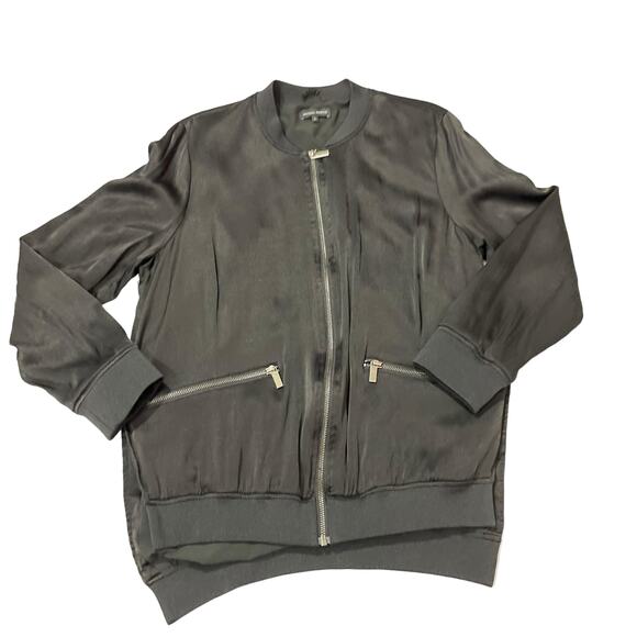 Universal Standard Satin Bomber Jacket - Black - S (14-16) - Picture 11 of 16